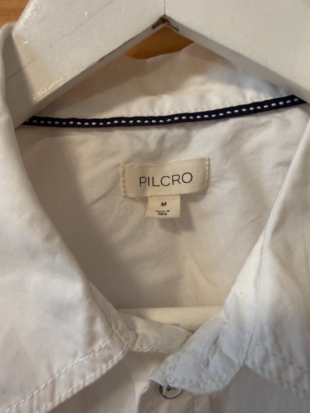 Pilcro White Short-Sleeve Pleated Peplum Button-Front Blouse - Picture 4 of 6